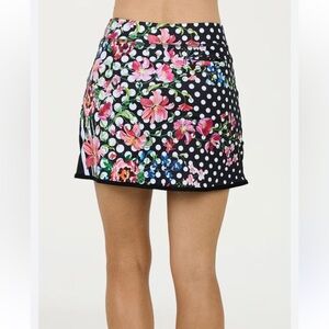 Sofibella Floral Polka Dot Black Mini Golf Skirt Skort sz M